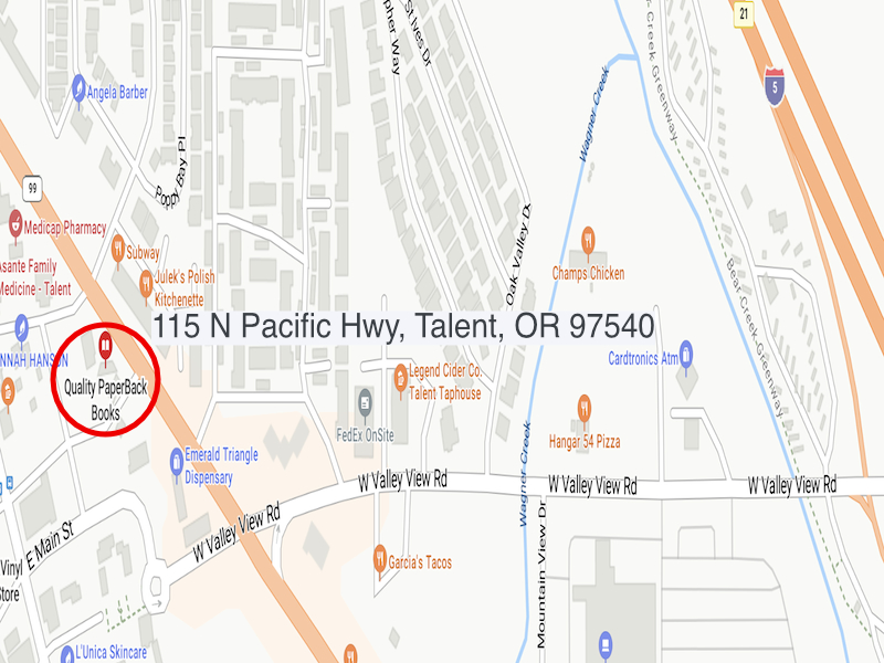 Map to the store: 115 N Pacific Hwy, Talent, OR 97540